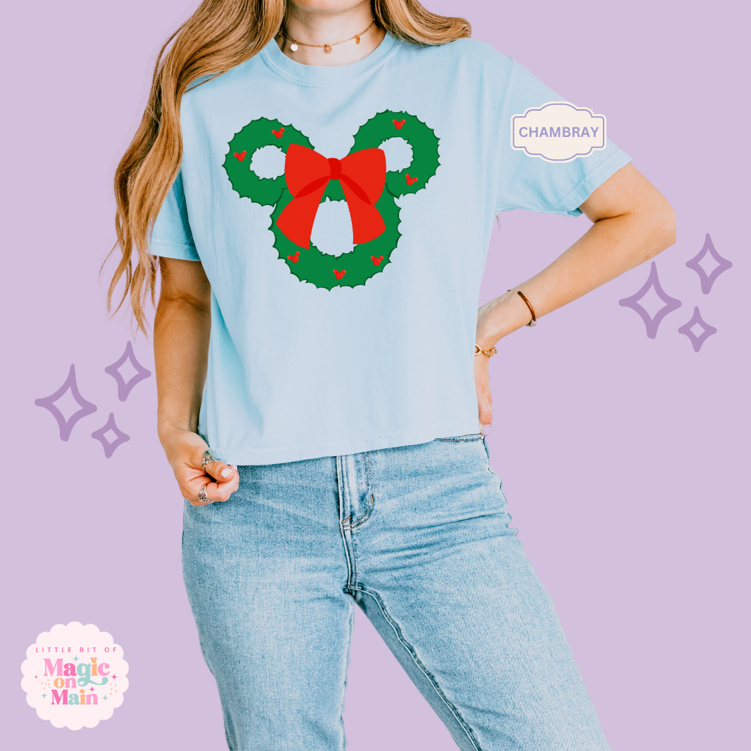 PRINTED MICKEY WREATH - EXCLUSIVE TO MoM - WOMENS BOXY T-SHIRT