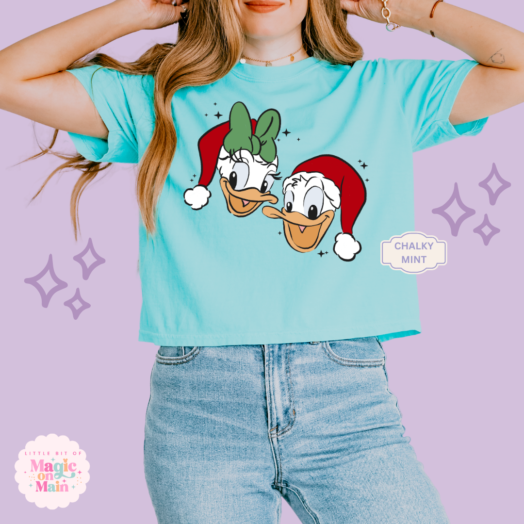 PRINTED DONALD & DAISY CHRISTMAS - WOMENS BOXY T-SHIRT