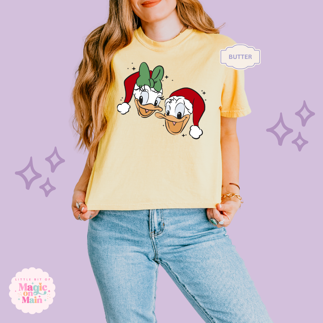 PRINTED DONALD & DAISY CHRISTMAS - WOMENS BOXY T-SHIRT