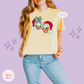 EMBROIDERED DONALD & DAISY CHRISTMAS - WOMENS BOXY T-SHIRT