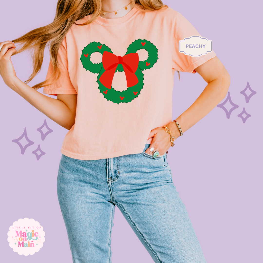 PRINTED MICKEY WREATH - EXCLUSIVE TO MoM - WOMENS BOXY T-SHIRT