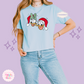 EMBROIDERED DONALD & DAISY CHRISTMAS - WOMENS BOXY T-SHIRT
