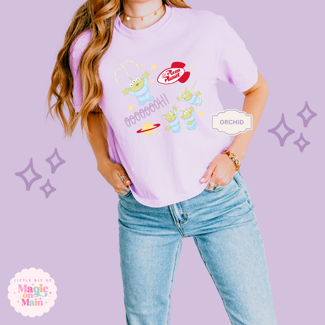 PRINTED ALIENS -  WOMENS BOXY T-SHIRT