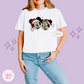 EMBROIDERED MICKEY & MINNIE CHRISTMAS - WOMENS BOXY T-SHIRT