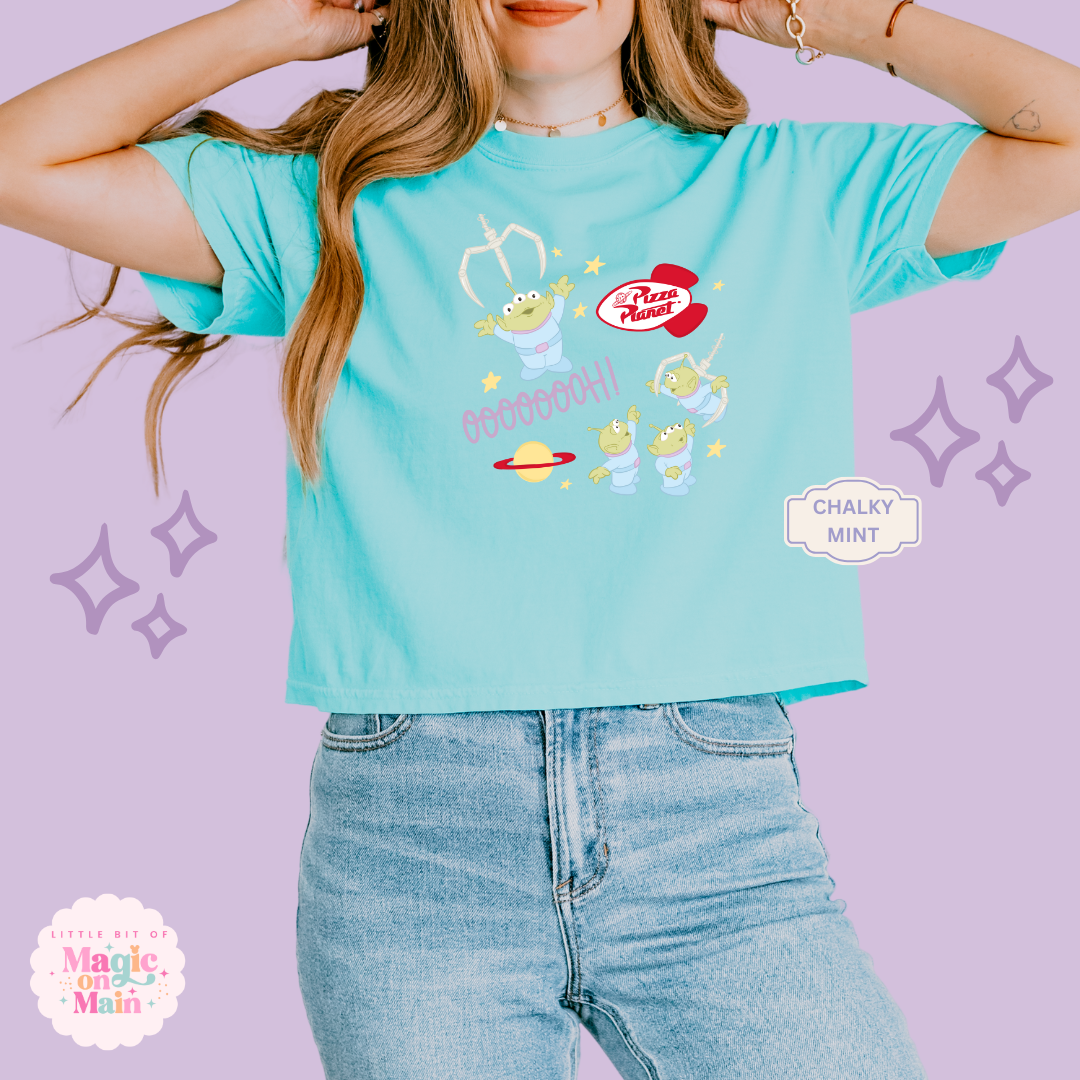 PRINTED ALIENS -  WOMENS BOXY T-SHIRT