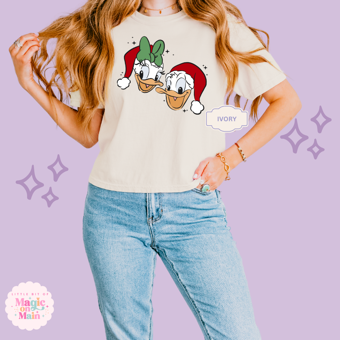 PRINTED DONALD & DAISY CHRISTMAS - WOMENS BOXY T-SHIRT