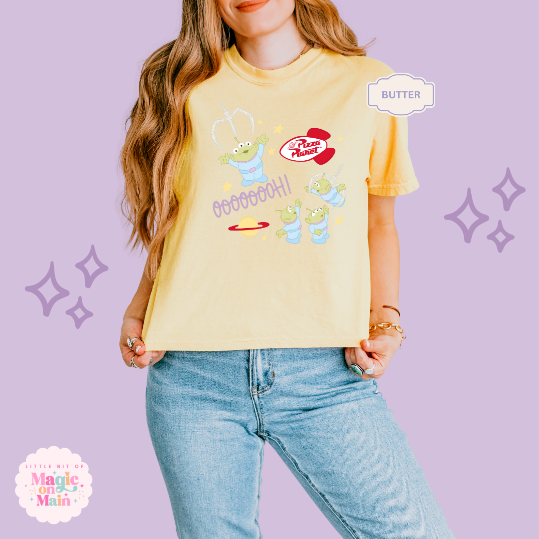 PRINTED ALIENS -  WOMENS BOXY T-SHIRT
