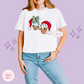 EMBROIDERED DONALD & DAISY CHRISTMAS - WOMENS BOXY T-SHIRT