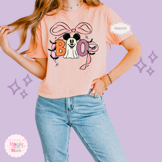 EMBROIDERED BOO (no text)  - WOMENS BOXY T-SHIRT