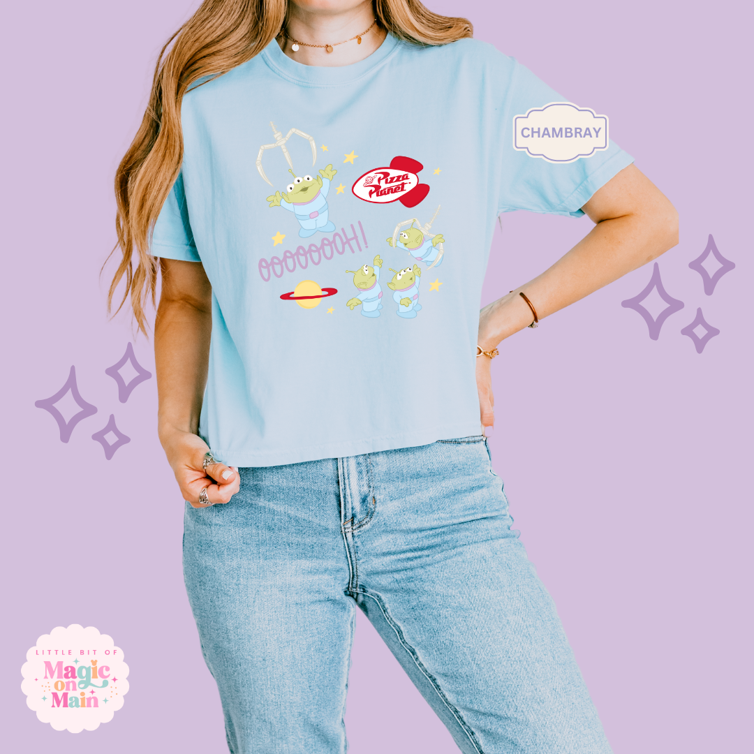 PRINTED ALIENS -  WOMENS BOXY T-SHIRT