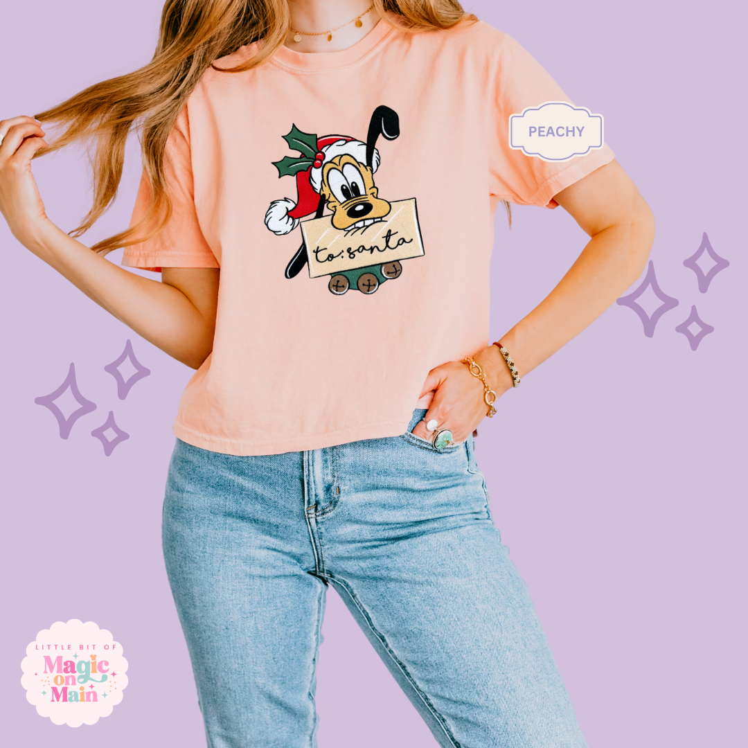 EMBROIDERED PLUTO CHRISTMAS - WOMENS BOXY T-SHIRT