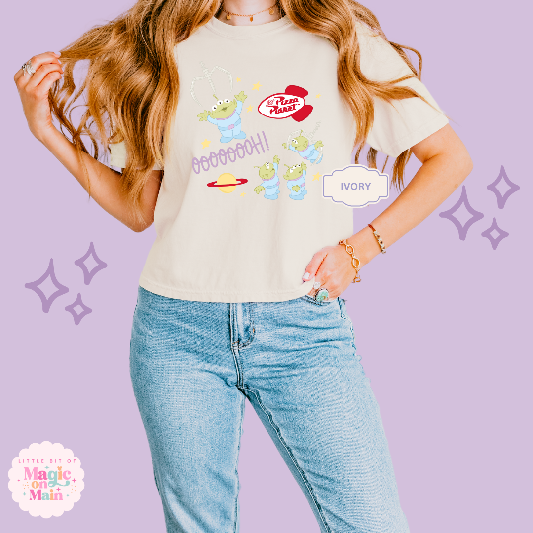 PRINTED ALIENS -  WOMENS BOXY T-SHIRT
