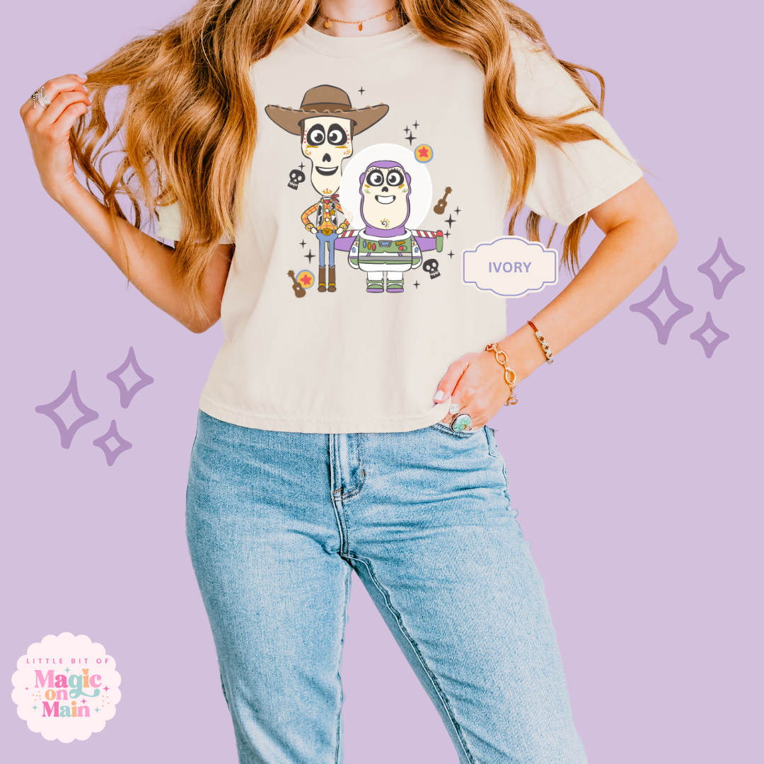 PRINTED DIA DE LOS MUERTOS -  WOMENS BOXY T-SHIRT