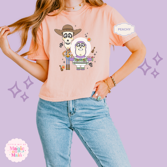 PRINTED DIA DE LOS MUERTOS -  WOMENS BOXY T-SHIRT