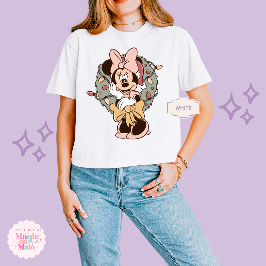 PRINTED MINNIE CHRISTMAS - WOMENS BOXY T-SHIRT
