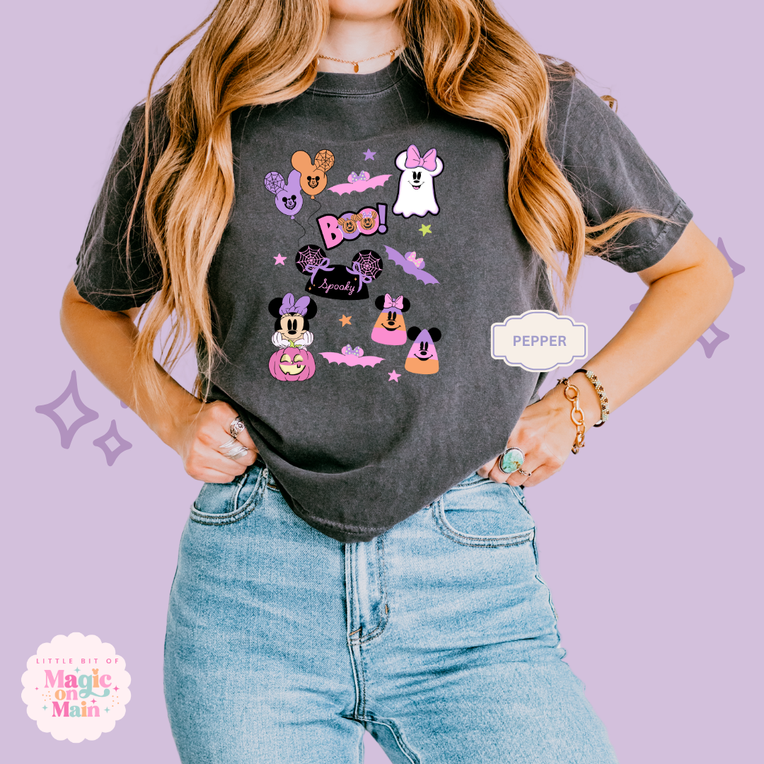 PRINTED GHOULY HALLOWEEN - EXCLUSIVE TO MoM - WOMENS BOXY T-SHIRT 10059