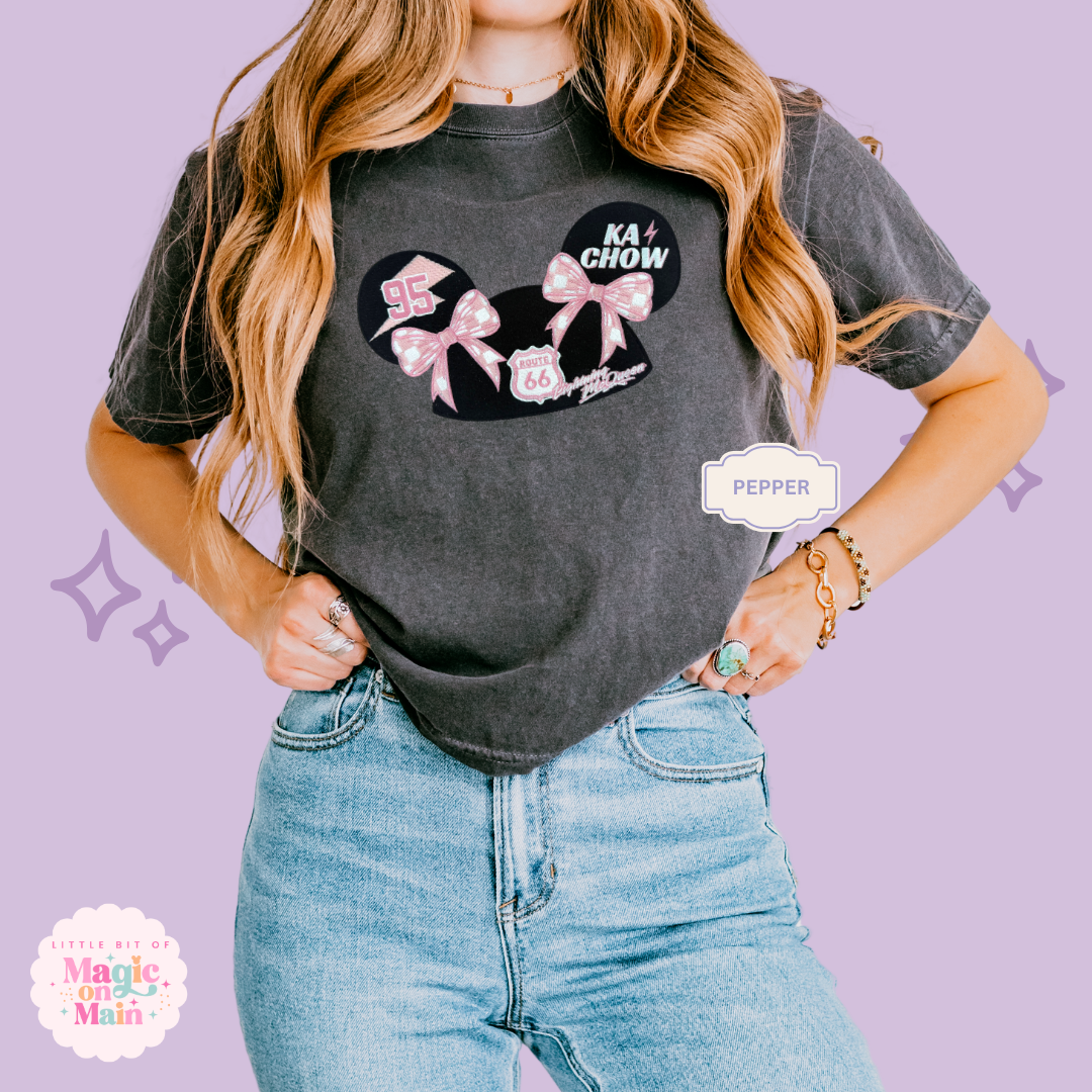EMBROIDERED PINK LMQ HAT  - EXCLUSIVE COLLAB  - WOMENS BOXY T-SHIRT 10053