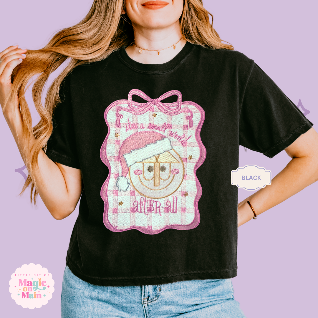 EMBROIDERED SML WORLD COQUETTE - EXCLUSIVE TO MOM - WOMENS BOXY T-SHIRT