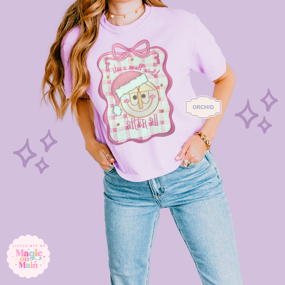 EMBROIDERED SML WORLD COQUETTE - EXCLUSIVE TO MOM - WOMENS BOXY T-SHIRT