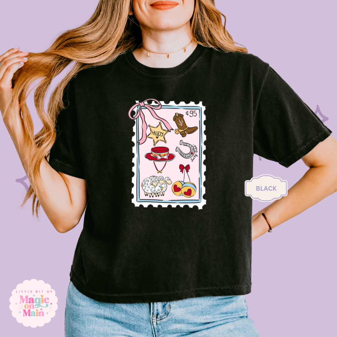 PRINTED GIRLIE POP STAMP -  WOMENS BOXY T-SHIRT 10002