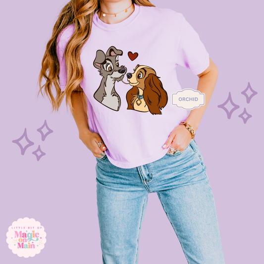 PRINTED VALENTINE DOGS -  WOMENS BOXY T-SHIRT 10017