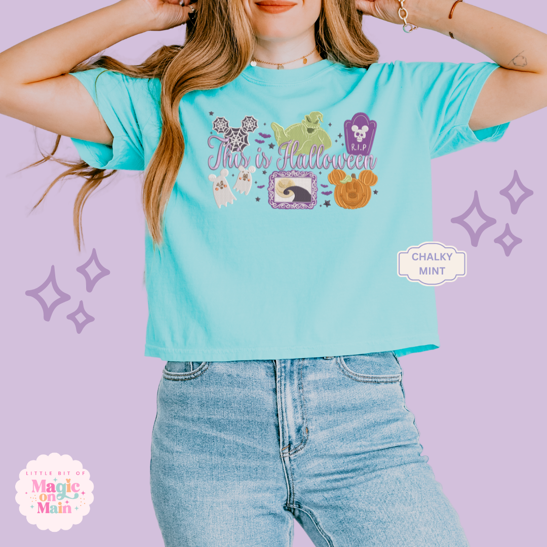 EMBROIDERED THIS IS HALLOWEEN - EXCLUSIVE TO MOM - WOMENS BOXY T-SHIRT