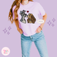 EMBROIDERED VALENTINE DOGS - WOMENS BOXY T-SHIRT 10017