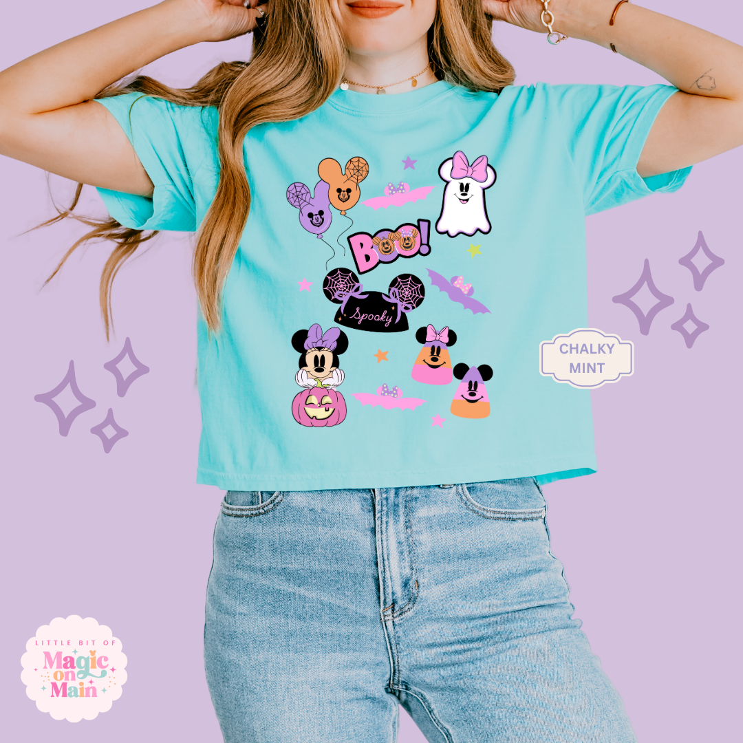 PRINTED GHOULY HALLOWEEN - EXCLUSIVE TO MoM - WOMENS BOXY T-SHIRT 10059