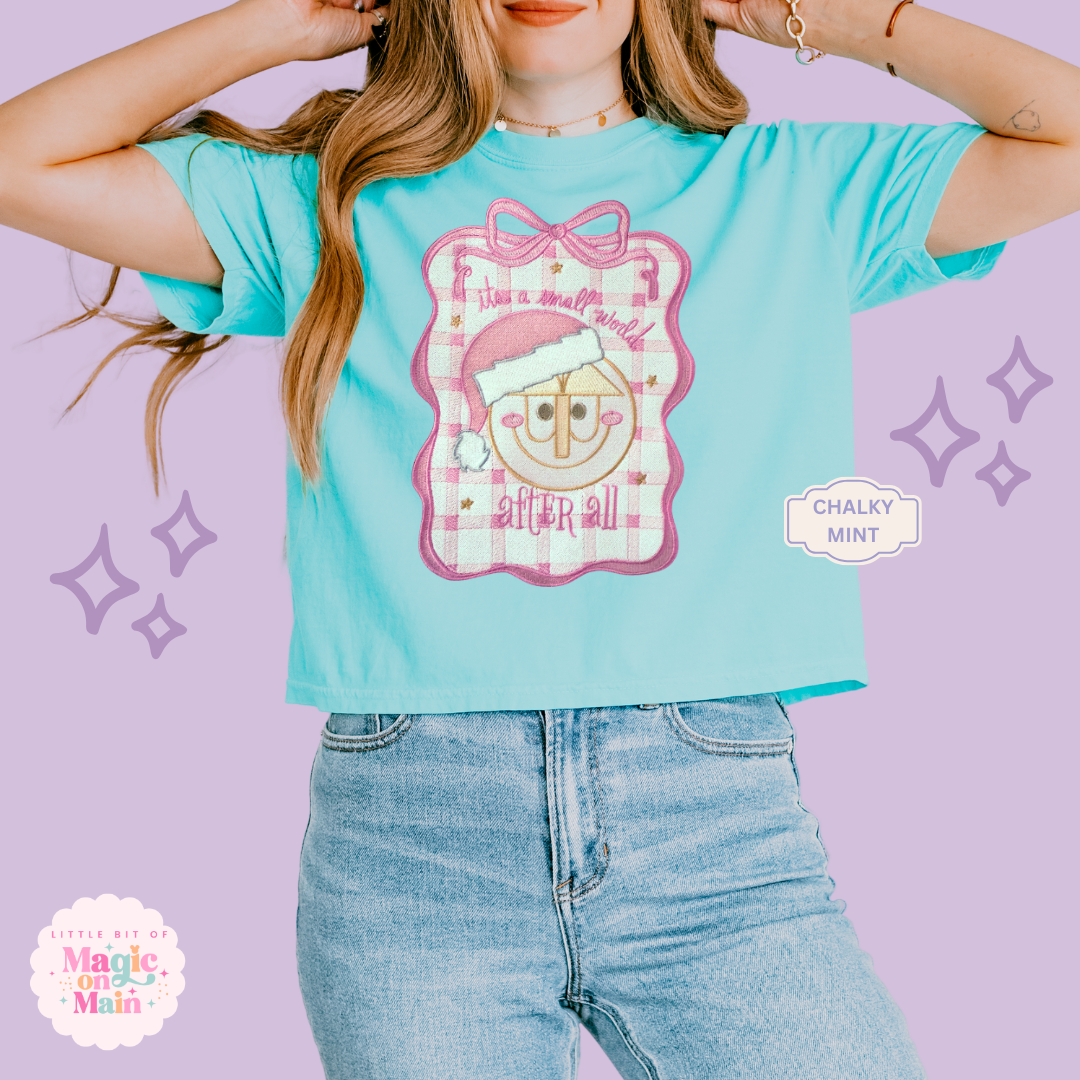 EMBROIDERED SML WORLD COQUETTE - EXCLUSIVE TO MOM - WOMENS BOXY T-SHIRT