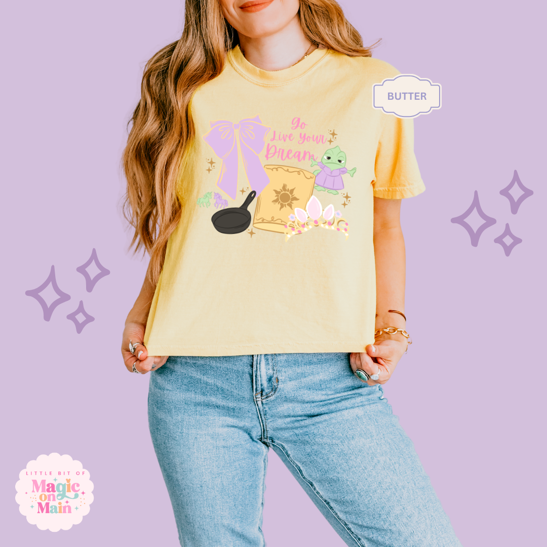 PRINTED GO LIVE YOUR DREAM - EXCLUSIVE TO MoM - WOMENS BOXY T-SHIRT 10043