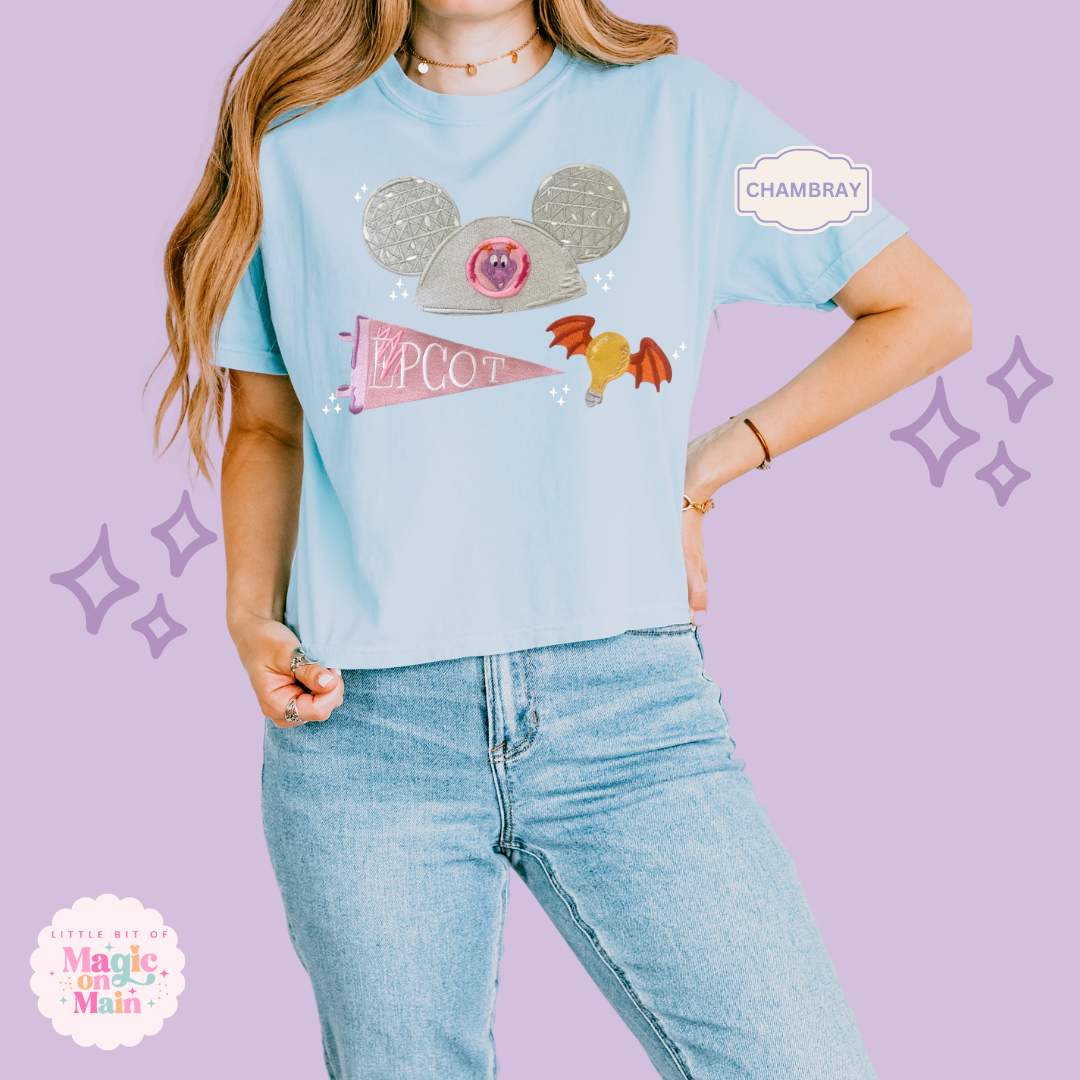 EMBROIDERED EPCOT GIRLIE - EXCLUSIVE TO MoM - WOMENS BOXY T-SHIRT 10042