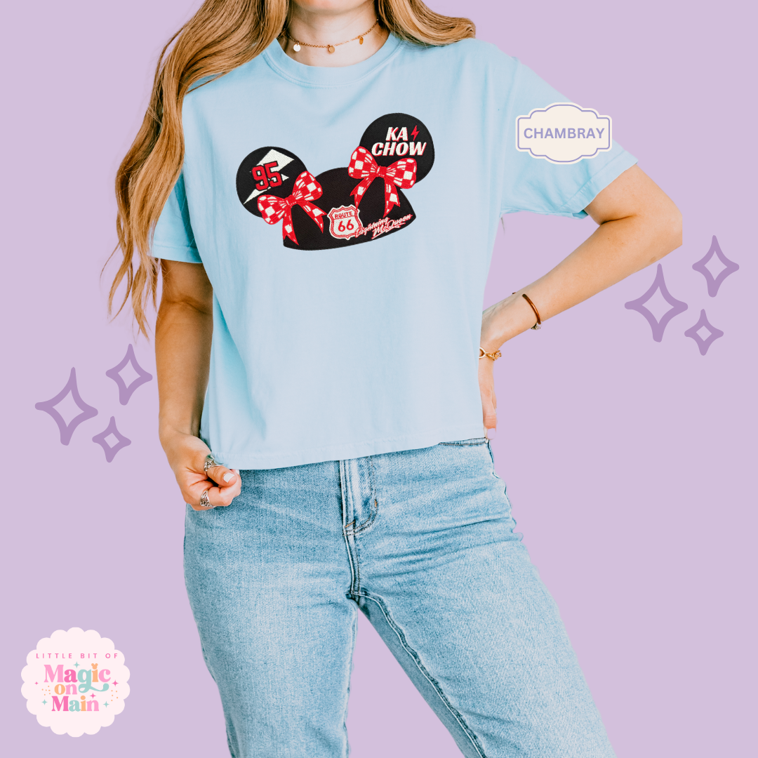 EMBROIDERED RED LMQ HAT - EXCLUSIVE COLLAB  - WOMENS BOXY T-SHIRT 10053
