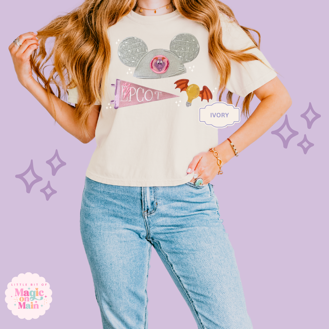 EMBROIDERED EPCOT GIRLIE - EXCLUSIVE TO MoM - WOMENS BOXY T-SHIRT 10042