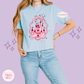PRINTED PINK CASTLE -  WOMENS BOXY T-SHIRT 10003