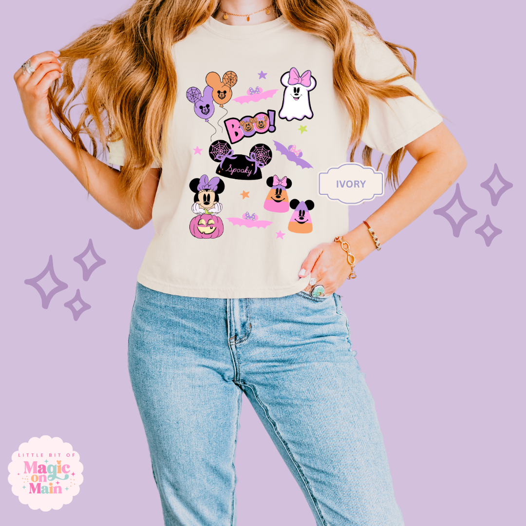 PRINTED GHOULY HALLOWEEN - EXCLUSIVE TO MoM - WOMENS BOXY T-SHIRT 10059