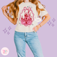 EMBROIDERED PINK CASTLE - WOMENS BOXY T-SHIRT 10003