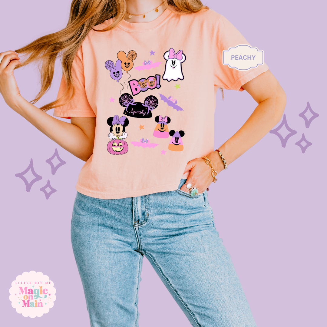 PRINTED GHOULY HALLOWEEN - EXCLUSIVE TO MoM - WOMENS BOXY T-SHIRT 10059