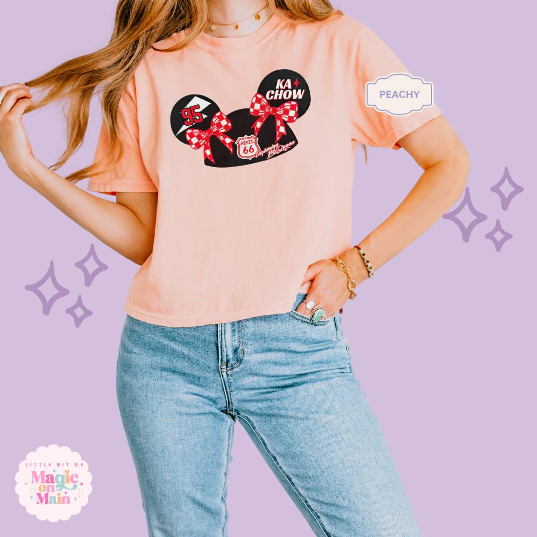 EMBROIDERED RED LMQ HAT - EXCLUSIVE COLLAB  - WOMENS BOXY T-SHIRT 10053