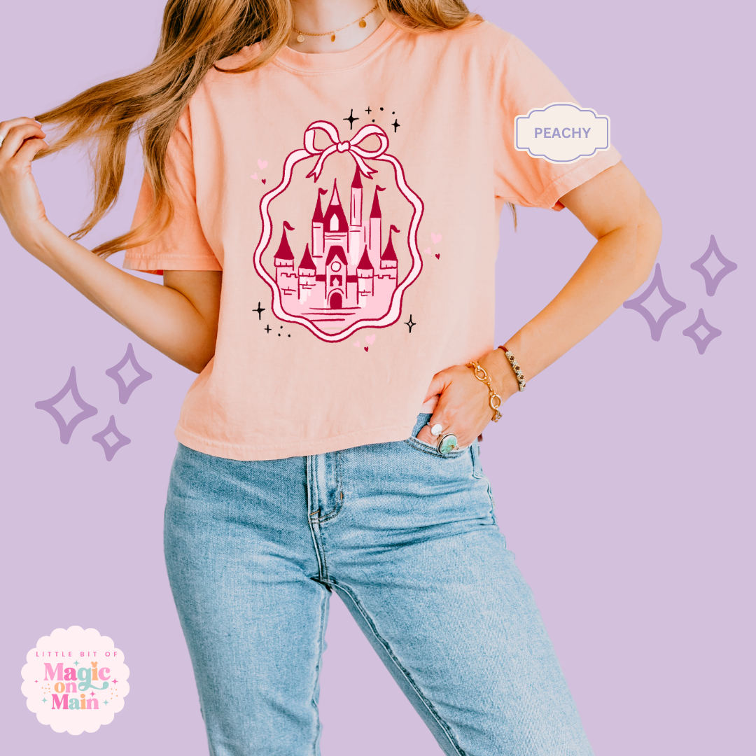 PRINTED PINK CASTLE -  WOMENS BOXY T-SHIRT 10003