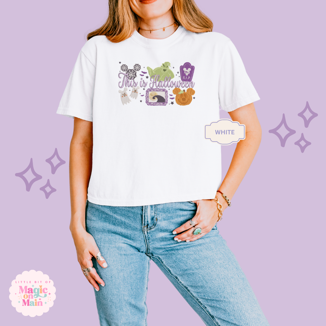 EMBROIDERED THIS IS HALLOWEEN - EXCLUSIVE TO MOM - WOMENS BOXY T-SHIRT