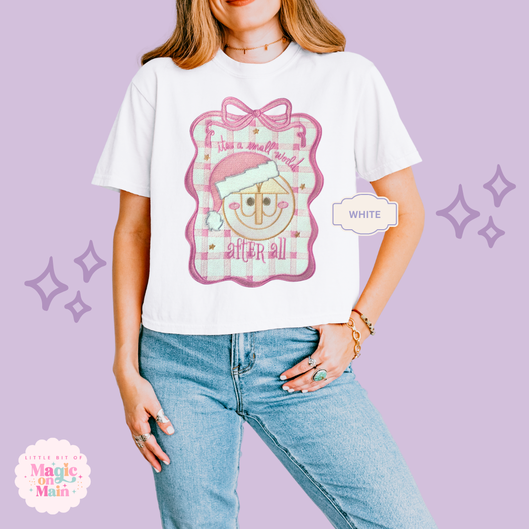 EMBROIDERED SML WORLD COQUETTE - EXCLUSIVE TO MOM - WOMENS BOXY T-SHIRT