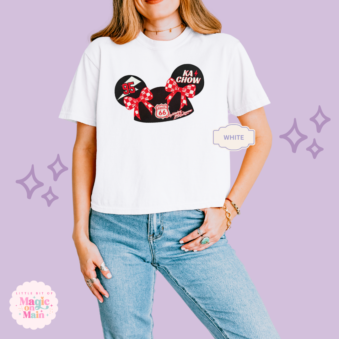 EMBROIDERED RED LMQ HAT - EXCLUSIVE COLLAB  - WOMENS BOXY T-SHIRT 10053