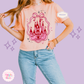 EMBROIDERED PINK CASTLE - WOMENS BOXY T-SHIRT 10003
