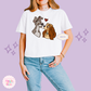 PRINTED DOGS -  WOMENS BOXY T-SHIRT 10017