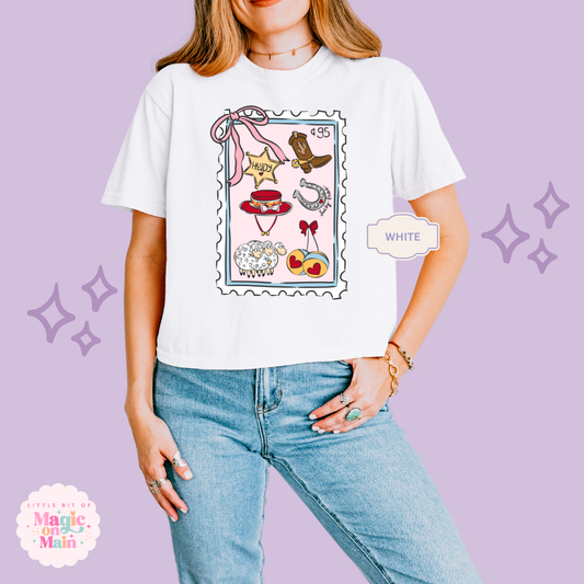 PRINTED GIRLIE POP STAMP -  WOMENS BOXY T-SHIRT 10002