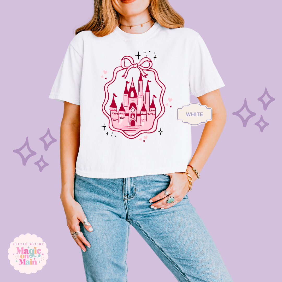 PRINTED PINK CASTLE -  WOMENS BOXY T-SHIRT 10003