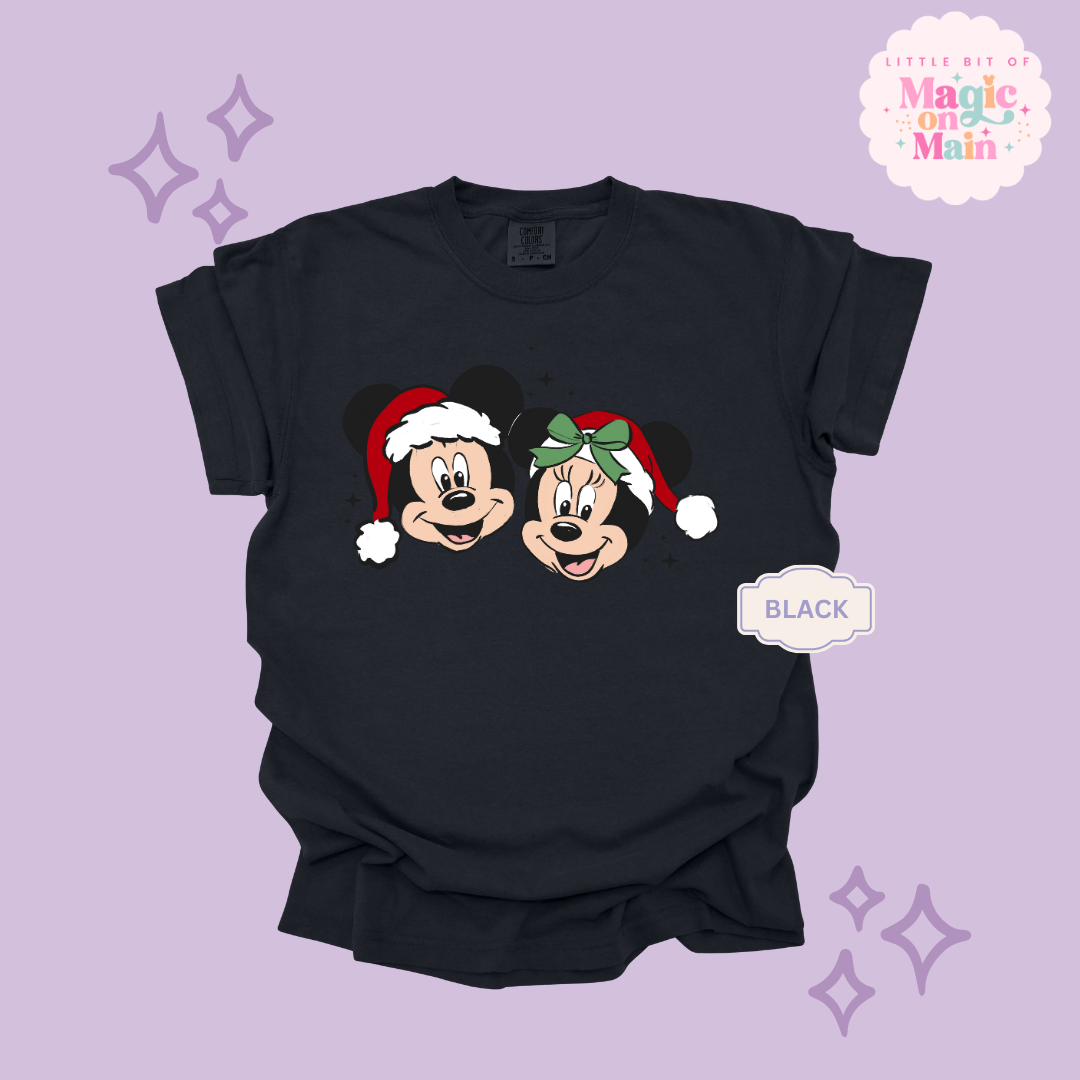 PRINTED MICKEY & MINNIE CHRISTMAS - ADULT T-SHIRT