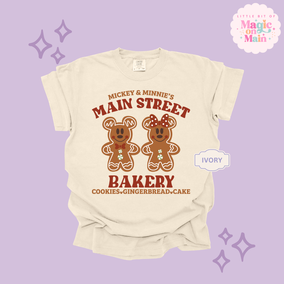 PRINTED MAIN STREET BAKERY RED - ADULT T-SHIRT