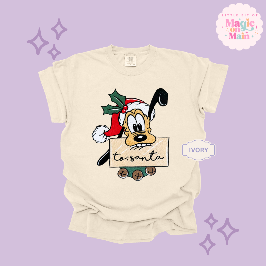 EMBROIDERED PLUTO CHRISTMAS - ADULT T-SHIRT