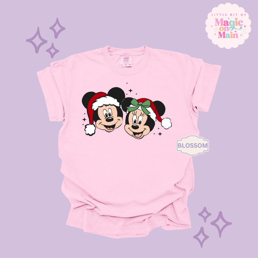 PRINTED MICKEY & MINNIE CHRISTMAS - ADULT T-SHIRT
